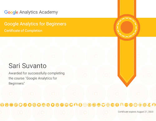 Google Analytics todistus