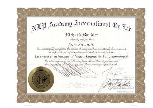 Licensed Practitoner of NLP toditus