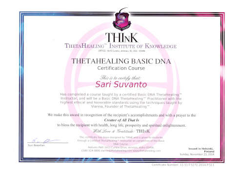 Theta healing basic dna todistus